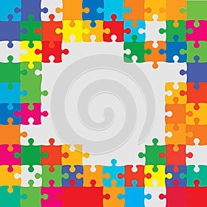 Vector banner background made pieces puzzle jigsaw