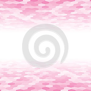 Vector banner consisting of pink hexagon tiles