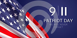 Patriot Day banner design template.
