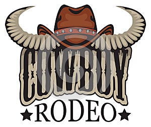 Vector banner or emblem for a Cowboy Rodeo show