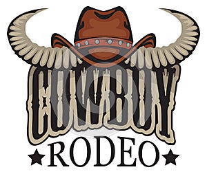 Vector banner or emblem for a Cowboy Rodeo show photo