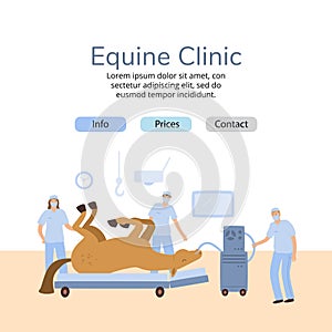 a vector banner of equine colics surgery