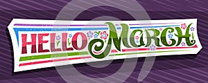 Vector banner Hello March