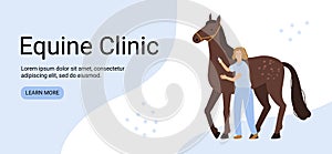 a vector banner of horse vaccination and vet