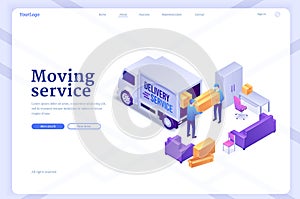 Vector banner of house moving service