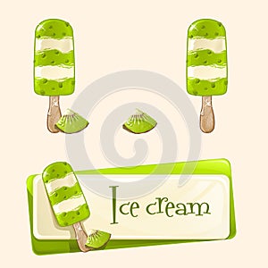 Vector banner with ice cream