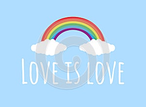 Vector banner with love is love  lgbt rainbow