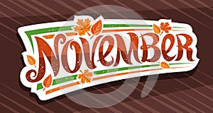 Vector banner for November