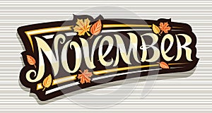 Vector banner for November