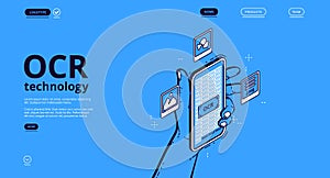 Vector banner of OCR technology photo