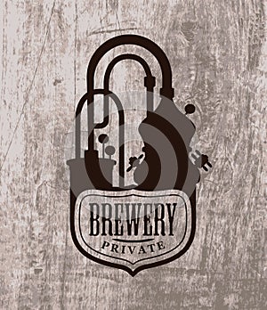 Vector banner with a Private Brewery logo