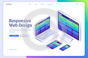 Vector banner of responsive web design