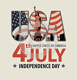 Vector banner on the theme of US independence Day