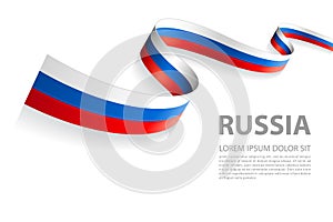 Vector Banner with Russian Flag colors photo