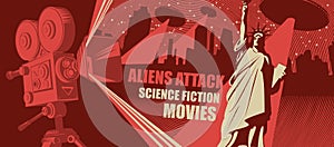 Vector banner for science fiction movies festival