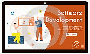 Vector banner of software development concept