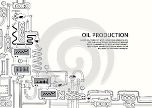 Vector banner on theme of oil production photo