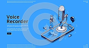 Vector banner of voice recognition