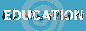 Vector banner with the word `education`.