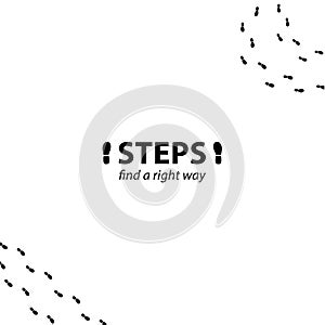 Vector banners. Creative banners with space for your content. Human steps, track.