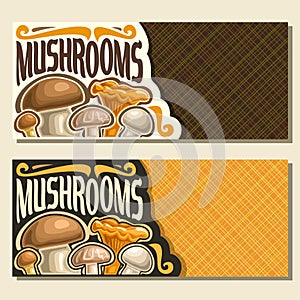 Vector banners for Mushrooms