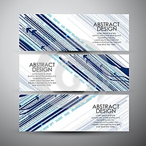 Vector banners set with abstract hi-tech background.