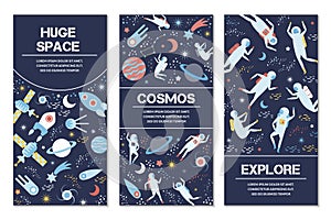 Vector banners on space theme