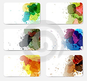 Vector Banners with watercolor paint splash