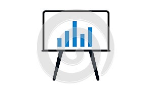 Vector Bar chart report icon - infographic illustration, bar graph - graphic diagram