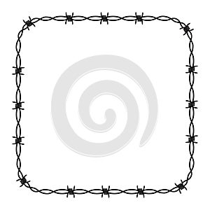 Vector barbed wire frame border