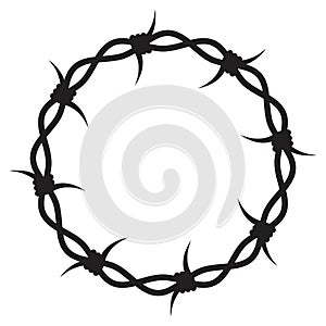 vector barbed wire round boundary