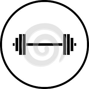 Vector barbell gym weights symbol illustration photo