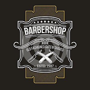 Vector barbershop emblem, signage