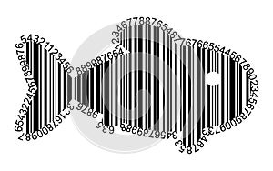 Vector Barcode Symbol of Fish