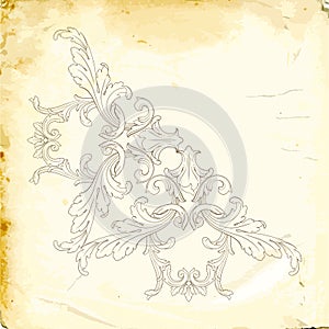 Vector baroque of vintage elements for design.