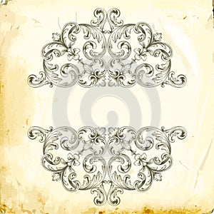 Vector baroque of vintage elements for design.