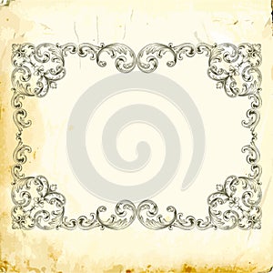 Vector baroque of vintage elements for design.