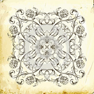 Vector baroque of vintage elements for design.