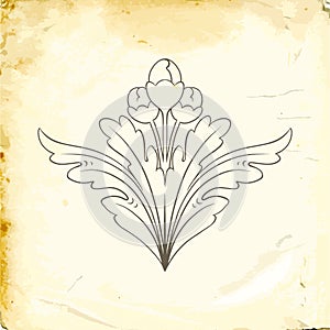 Vector baroque of vintage elements for design.