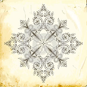 Vector baroque of vintage elements for design.