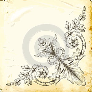 Vector baroque of vintage elements for design.