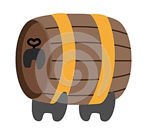 Vector barrel with wine bottle icon