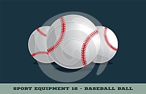 Vector baseball ball icon. Game equipment. Professional sport, classic ball for official competitions and tournaments. Isolated