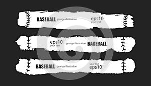 Vector baseball. Collection of grunge ripped stripes for sports for text, lacing. Abstract horizontal banners.