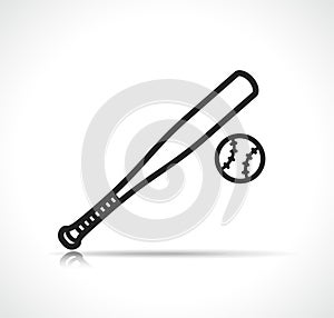 Vector baseball icon on white background