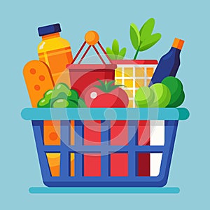 Vector basket: Healthy lifestyle sign