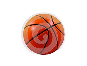 Vector Basketball ball isolated on a white background. Realistic 3d Fitness symbol