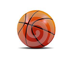 Vector Basketball ball isolated on a white background. Realistic Fitness symbol photo