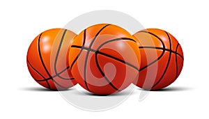 Vector Basketball ball on a white background. Realistic 3d ball