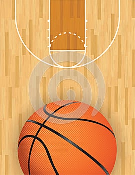 Vector Basketball and Hardwood Court